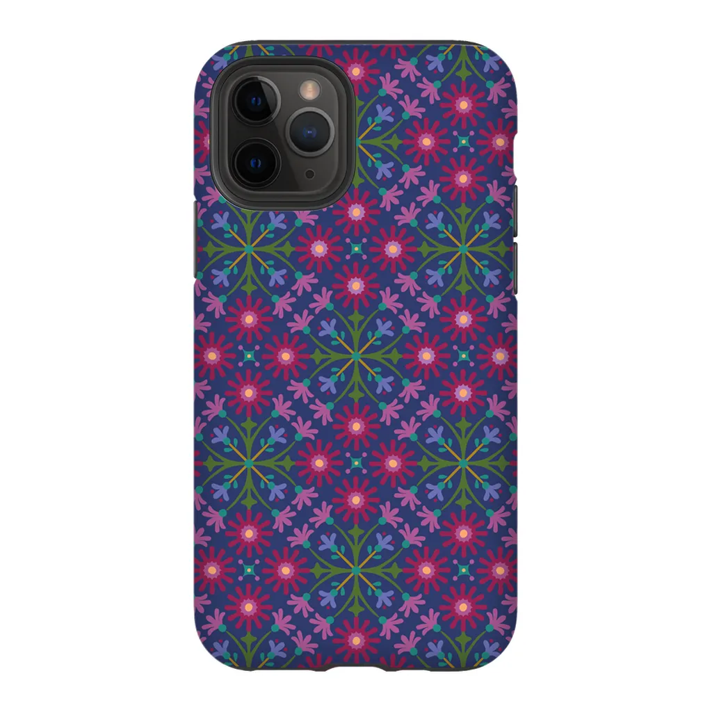 Tough Phone Case - Azulejos Pattern on Navy