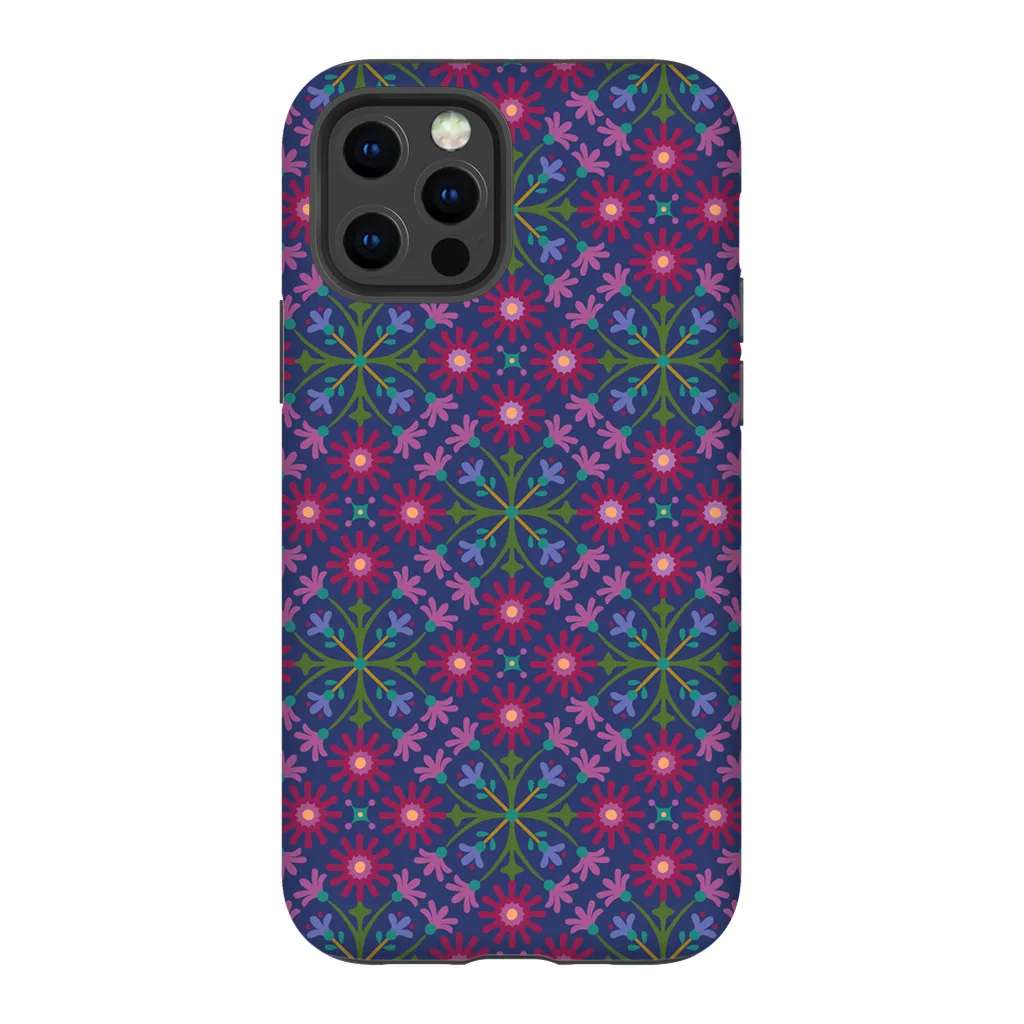 Tough Phone Case - Azulejos Pattern on Navy