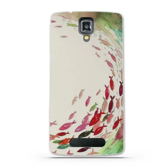 TPU Gel Soft Case for Lenovo A1000 A2800 Case New Arrival Flowers Friuts Painted Phone Skin Case Cover For Lenovo A 1000 2800