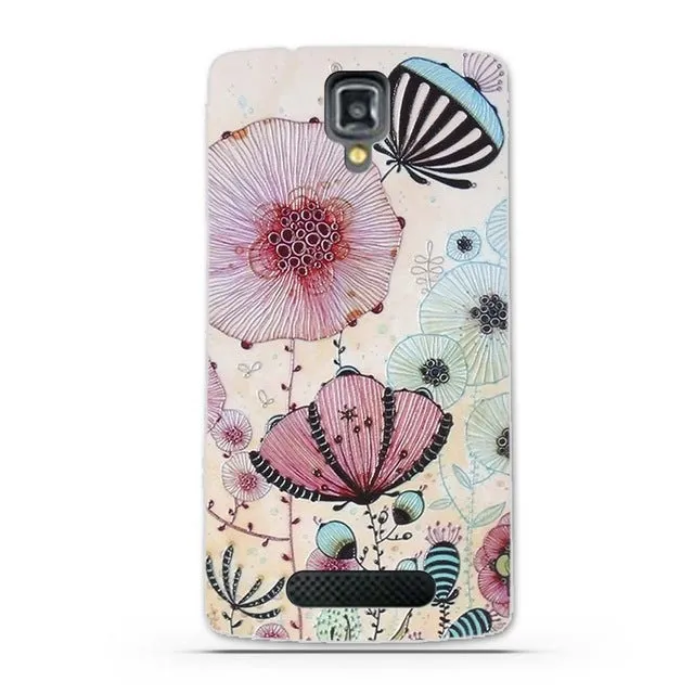 TPU Gel Soft Case for Lenovo A1000 A2800 Case New Arrival Flowers Friuts Painted Phone Skin Case Cover For Lenovo A 1000 2800