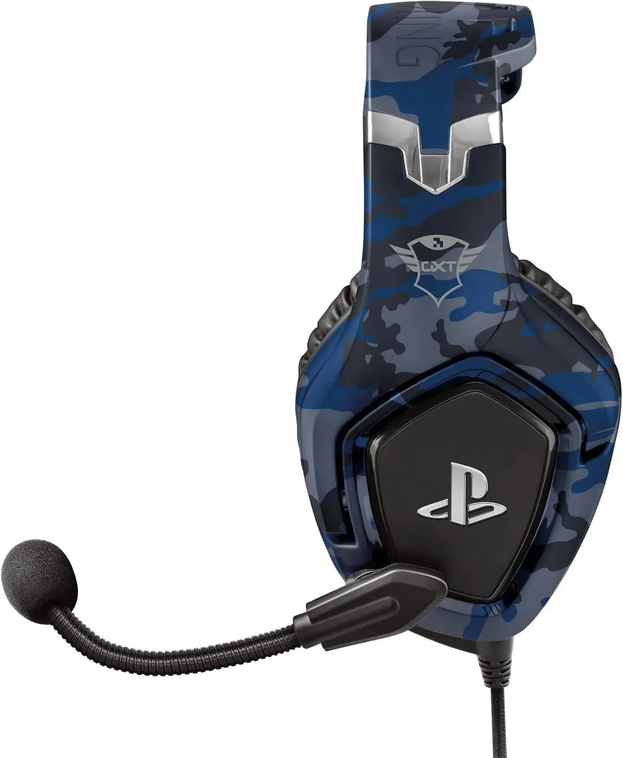 Trust Gaming GXT 488 Forze-B Gaming Headset [Officially Licensed for PlayStation], Over-Ear with Flexible Mic & Inline Remote, Compatible with PS4 & PS5 - Blue