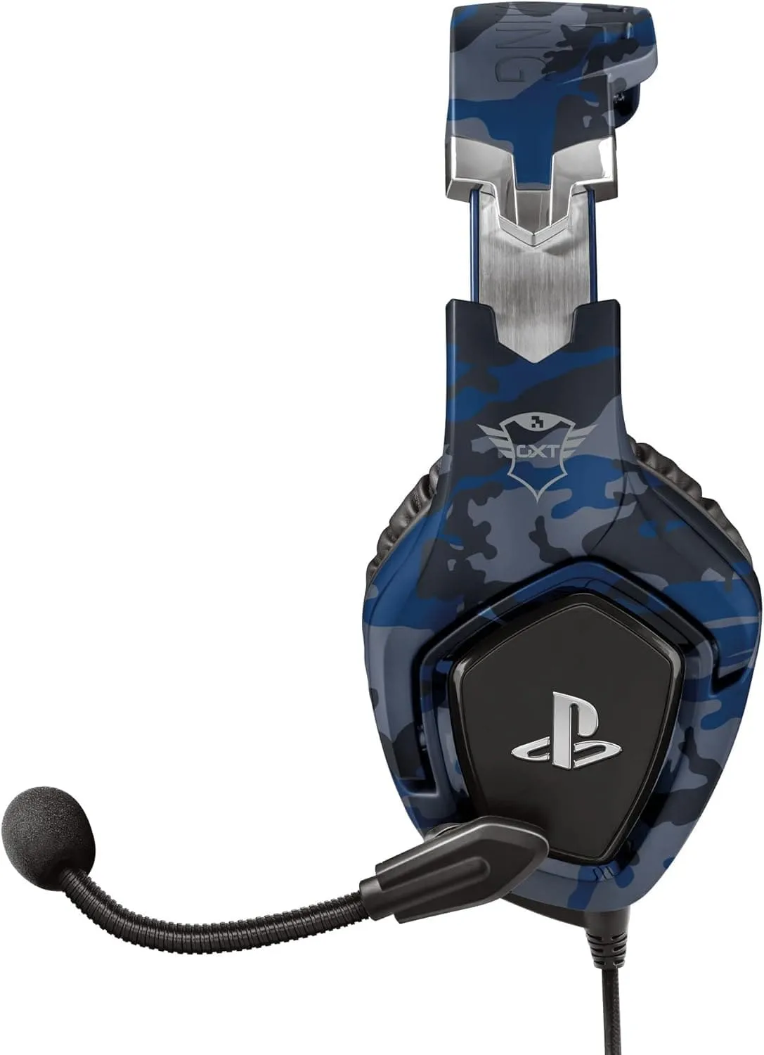 Trust Gaming GXT 488 Forze-B Gaming Headset [Officially Licensed for PlayStation], Over-Ear with Flexible Mic & Inline Remote, Compatible with PS4 & PS5 - Blue