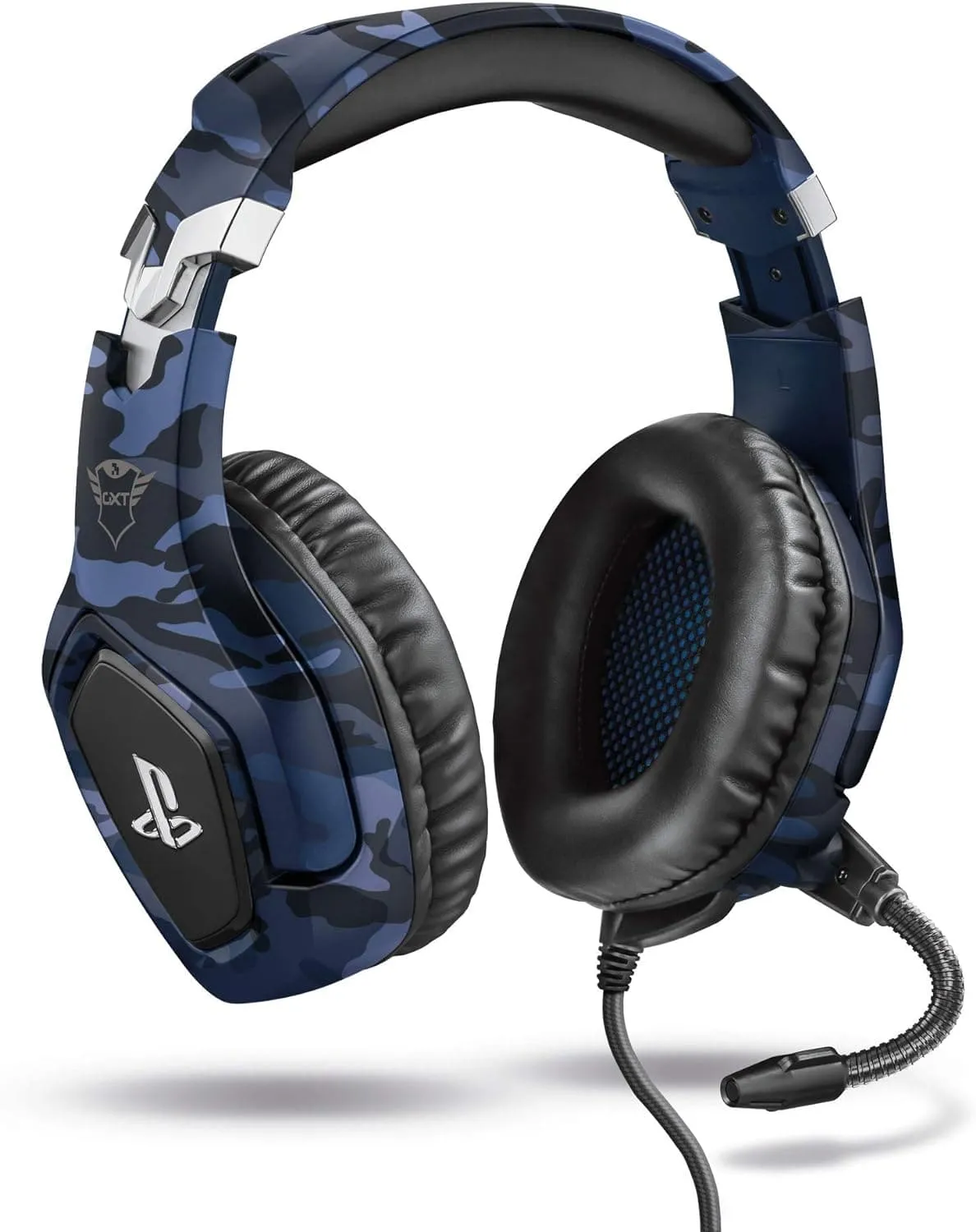 Trust Gaming GXT 488 Forze-B Gaming Headset [Officially Licensed for PlayStation], Over-Ear with Flexible Mic & Inline Remote, Compatible with PS4 & PS5 - Blue