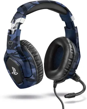 Trust Gaming GXT 488 Forze-B Gaming Headset [Officially Licensed for PlayStation], Over-Ear with Flexible Mic & Inline Remote, Compatible with PS4 & PS5 - Blue