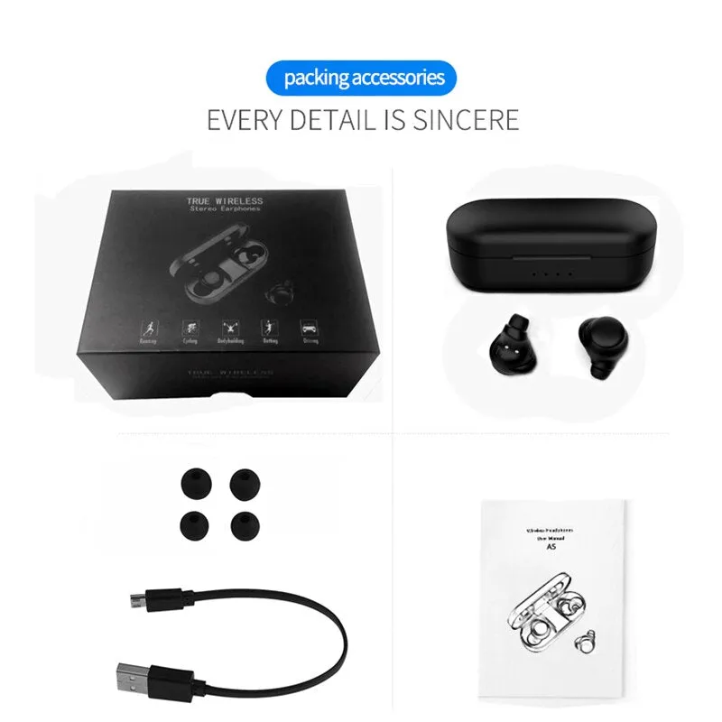 TWS touch Bluetooth 5.0 sports stereo headphones hands-free earphone noise reduction for AirBuds wireless headset Samsung millet