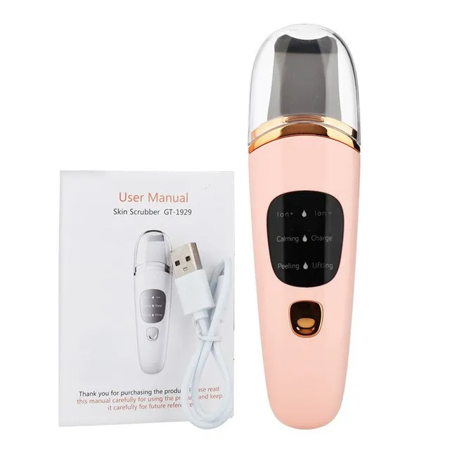 Ultrasonic Skin Scrubber Deep Cleaning Face Scrubber Vibrating Facial Cleansing Skin Spatula Peeling Beauty