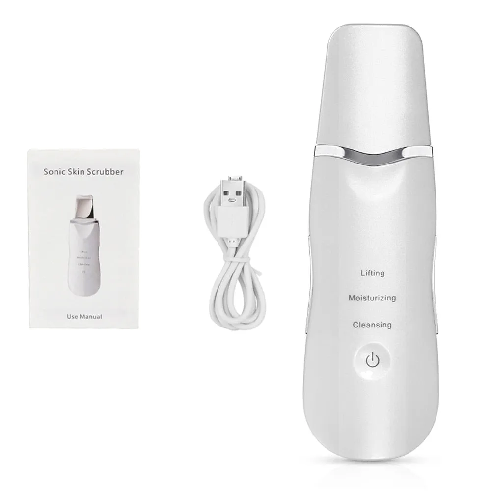 Ultrasonic Skin Scrubber Deep Cleaning Face Scrubber Vibrating Facial Cleansing Skin Spatula Peeling Beauty