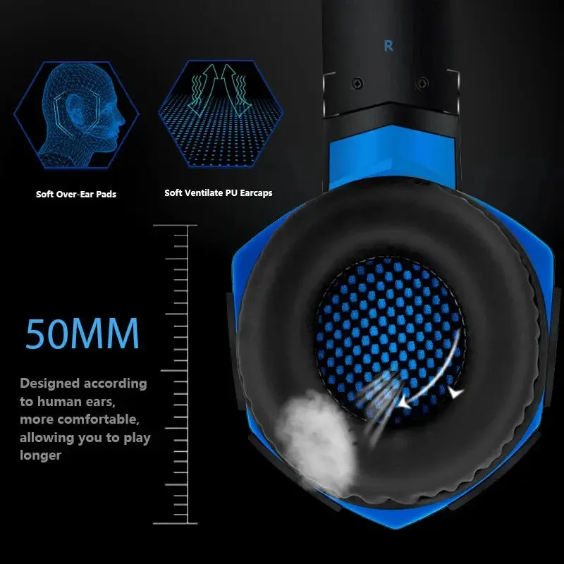 Upgrade Headset Gamers LED Light Noise Cancelling Stereo Gaming Headphones With Microphone Casque for PS4 PC Xbox One PS5