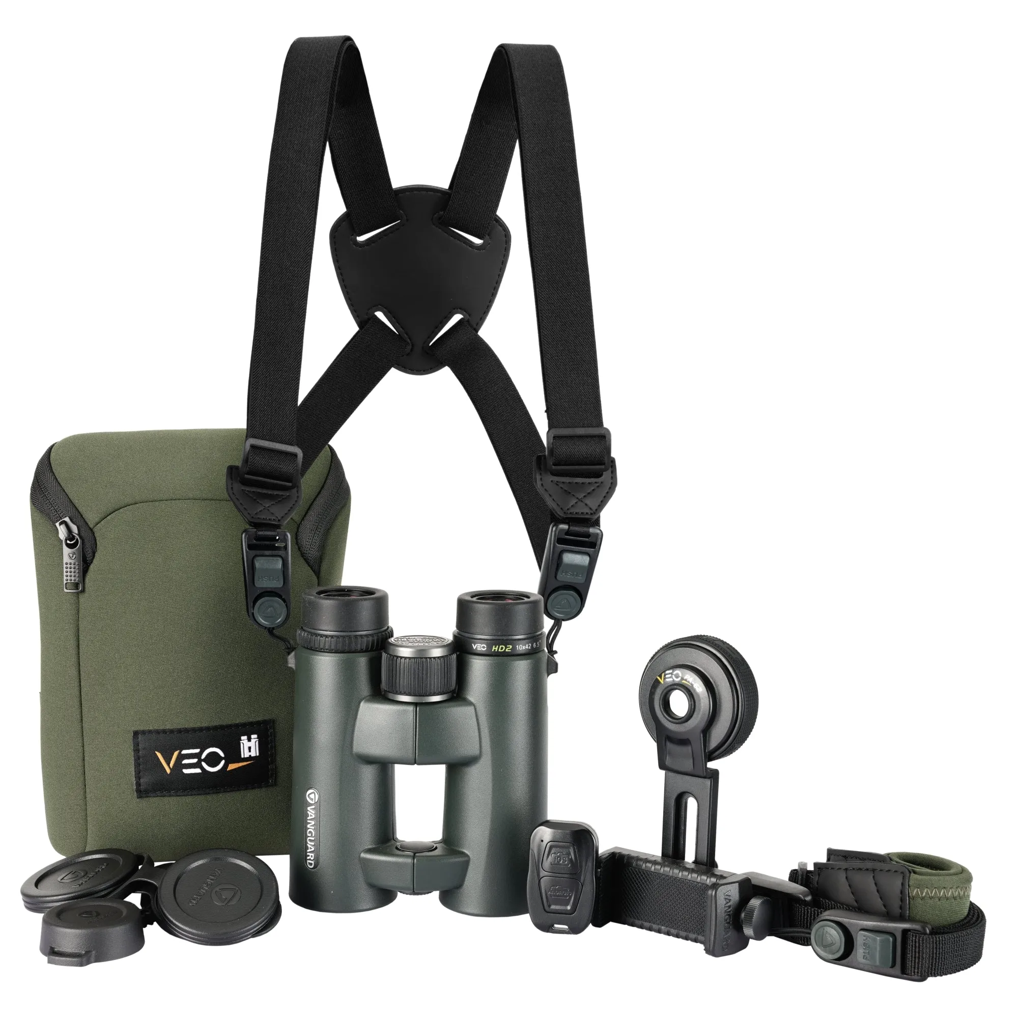 VEO HD2 1042 10x42 HOYA ED Glass Binocular BUNDLE w/ LIFETIME WARRANTY