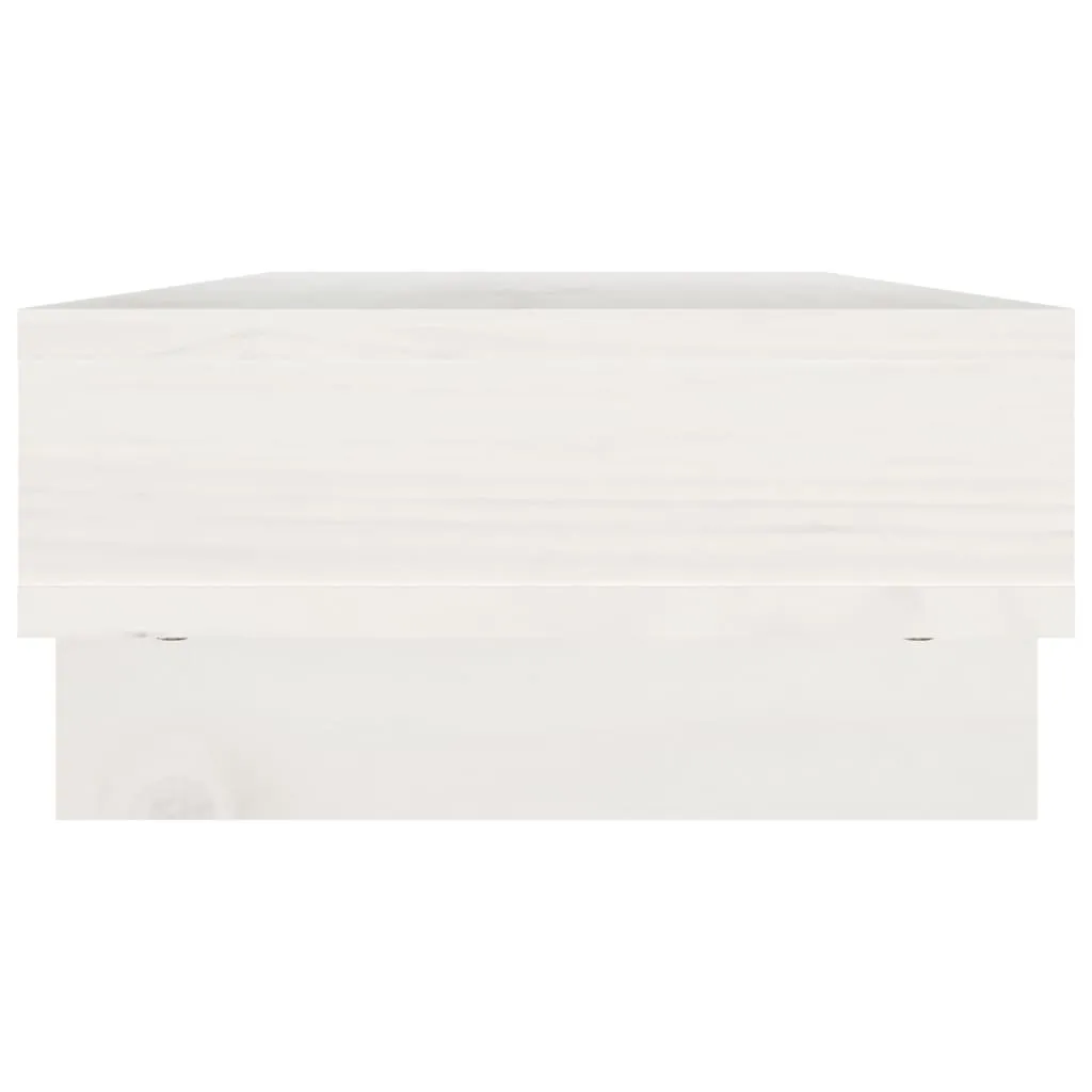 vidaXL Monitor Stand White 60x27x14 cm Solid Wood Pine