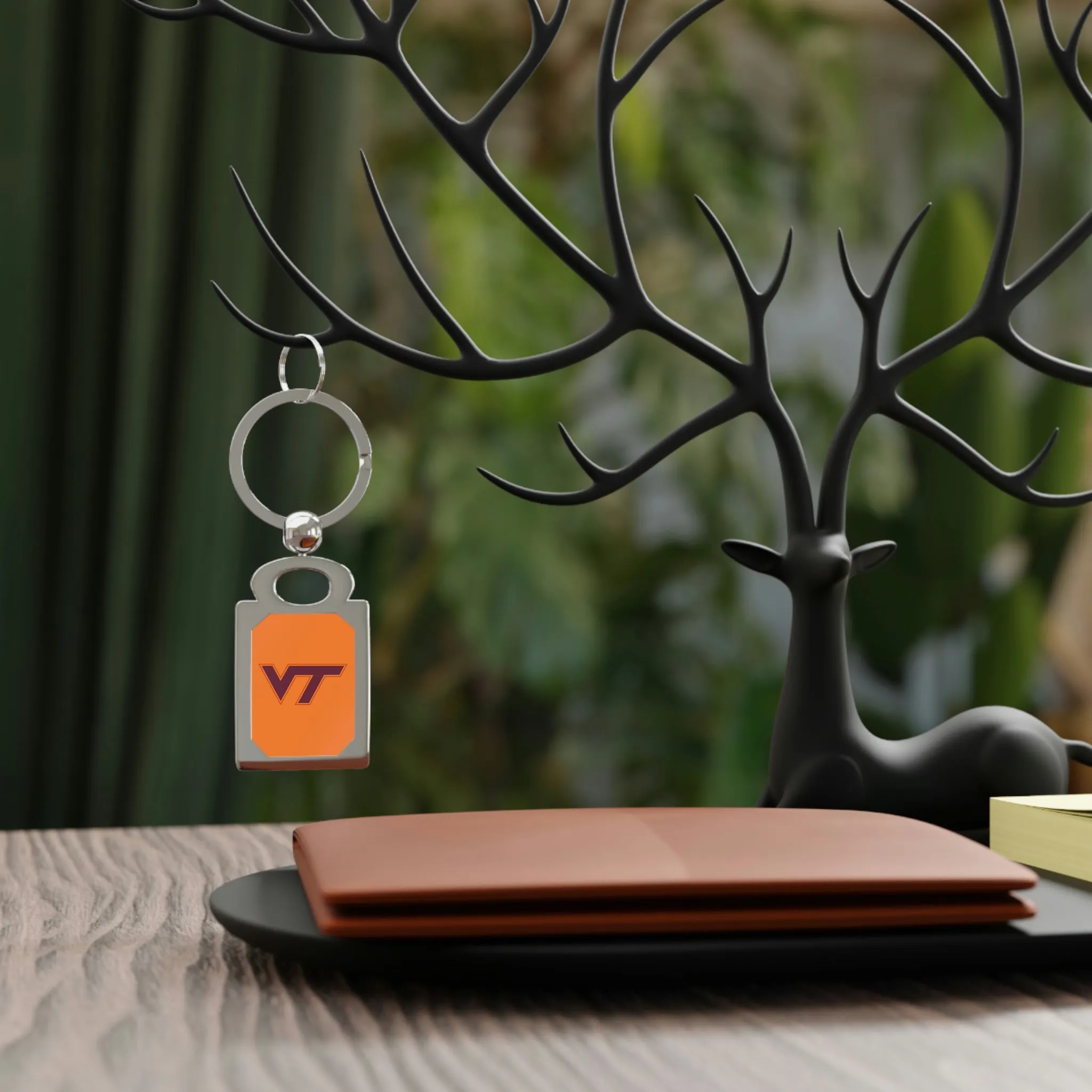 Virginia Tech Rectangle Photo Keyring