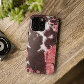 Western Cowhide Leopard Design Tough Phone Case compatible with a large variety of phone models, Gift, Phone Case