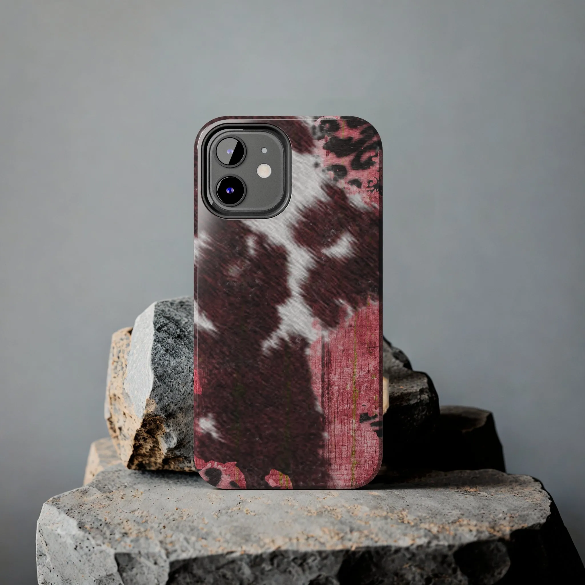 Western Cowhide Leopard Design Tough Phone Case compatible with a large variety of phone models, Gift, Phone Case