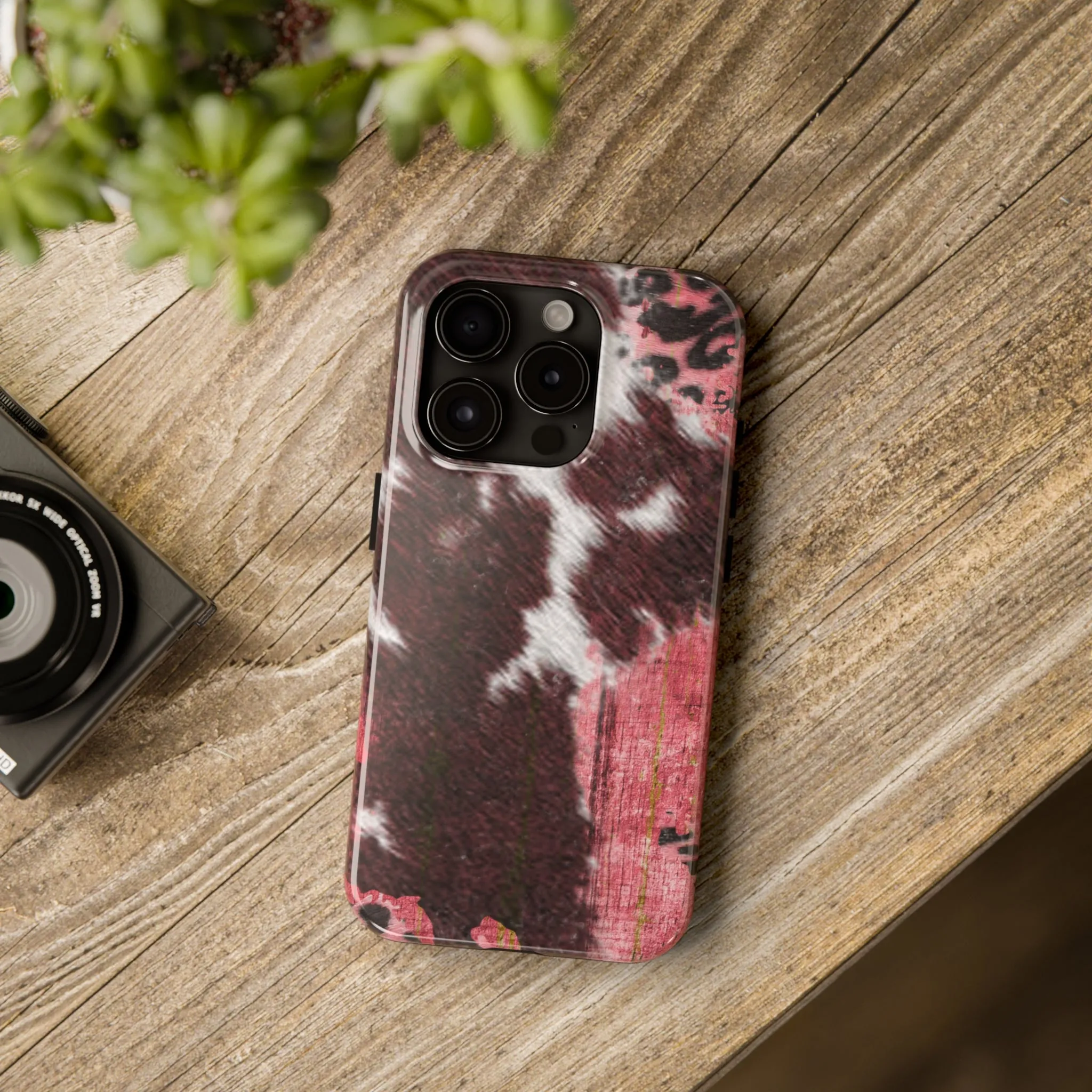 Western Cowhide Leopard Design Tough Phone Case compatible with a large variety of phone models, Gift, Phone Case