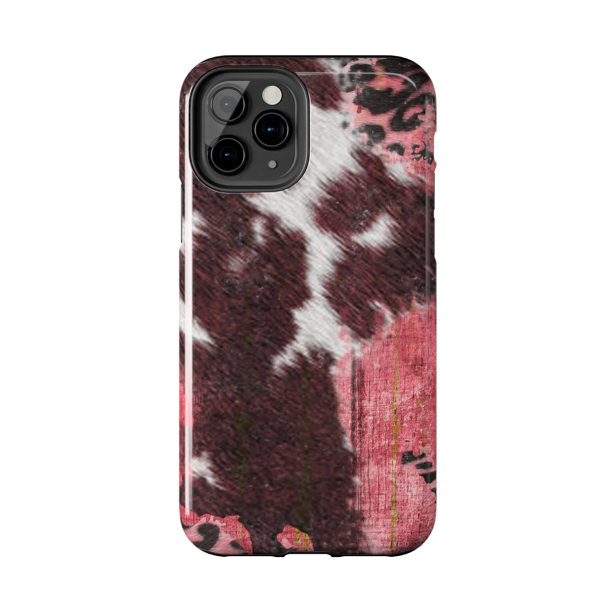 Western Cowhide Leopard Design Tough Phone Case compatible with a large variety of phone models, Gift, Phone Case