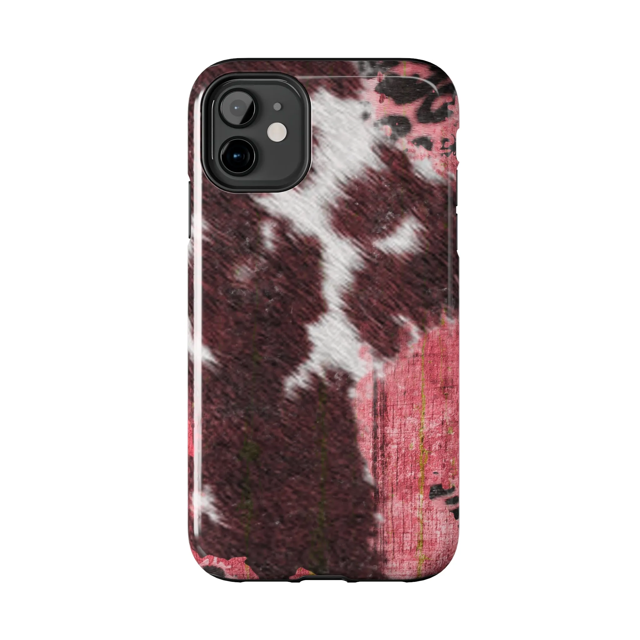 Western Cowhide Leopard Design Tough Phone Case compatible with a large variety of phone models, Gift, Phone Case