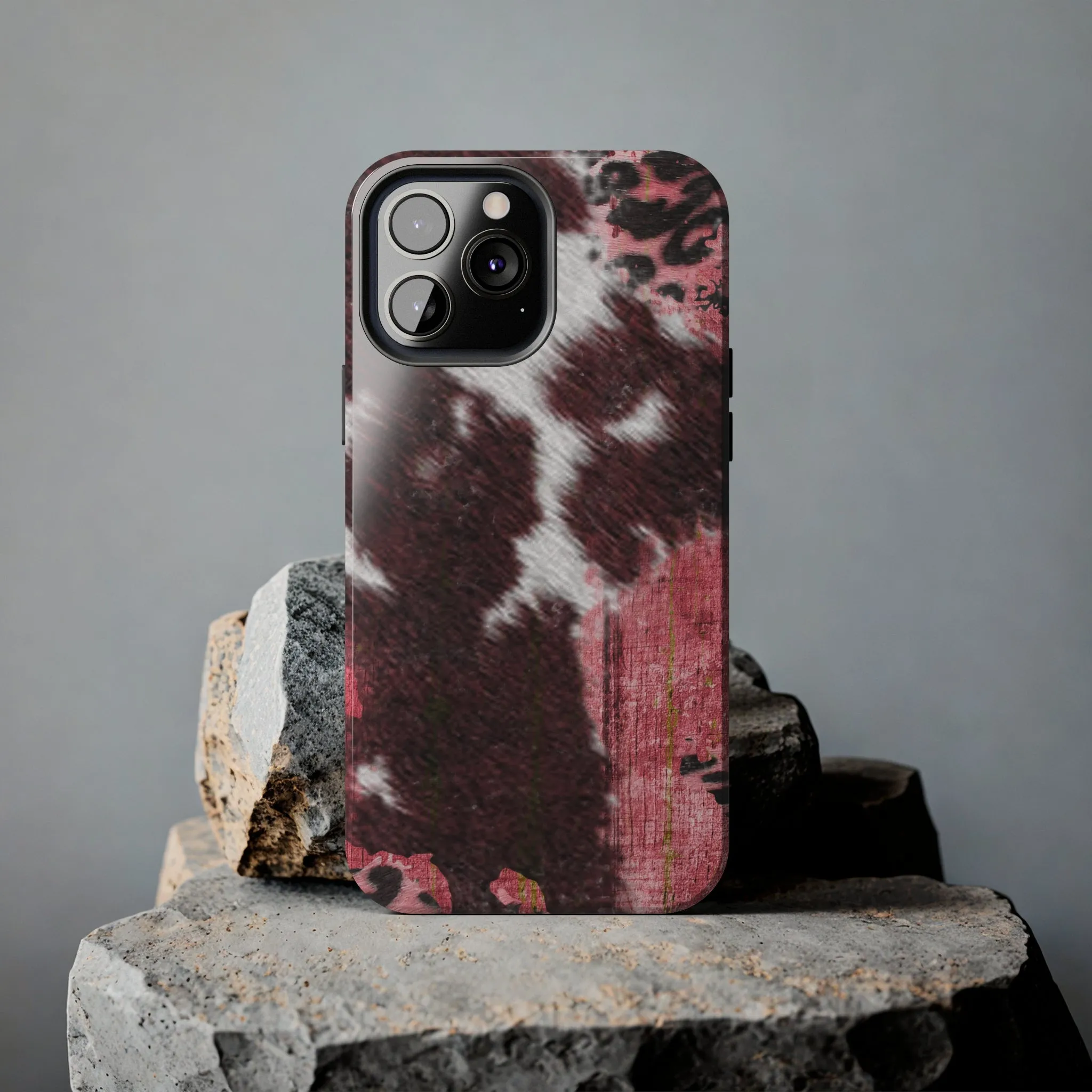 Western Cowhide Leopard Design Tough Phone Case compatible with a large variety of phone models, Gift, Phone Case