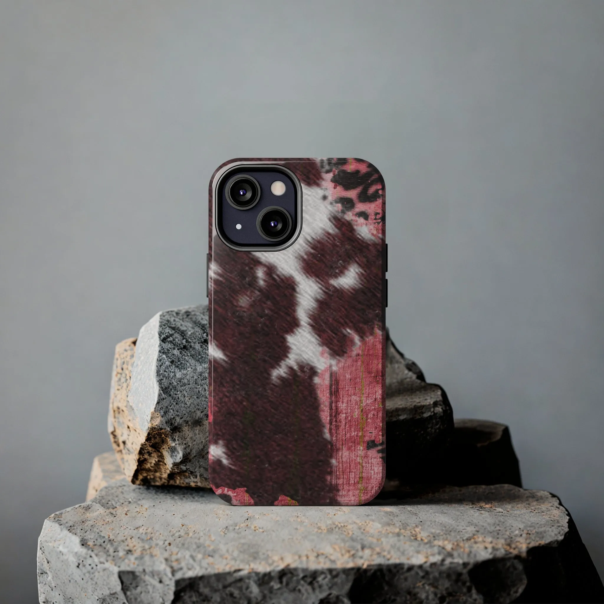 Western Cowhide Leopard Design Tough Phone Case compatible with a large variety of phone models, Gift, Phone Case