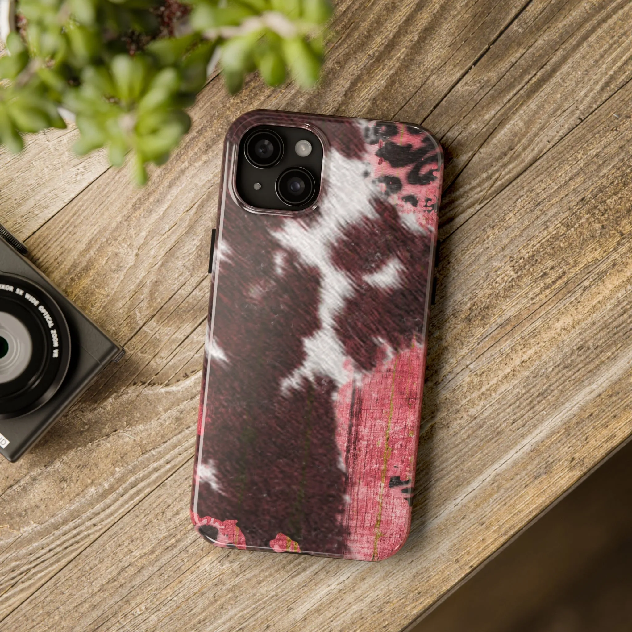 Western Cowhide Leopard Design Tough Phone Case compatible with a large variety of phone models, Gift, Phone Case