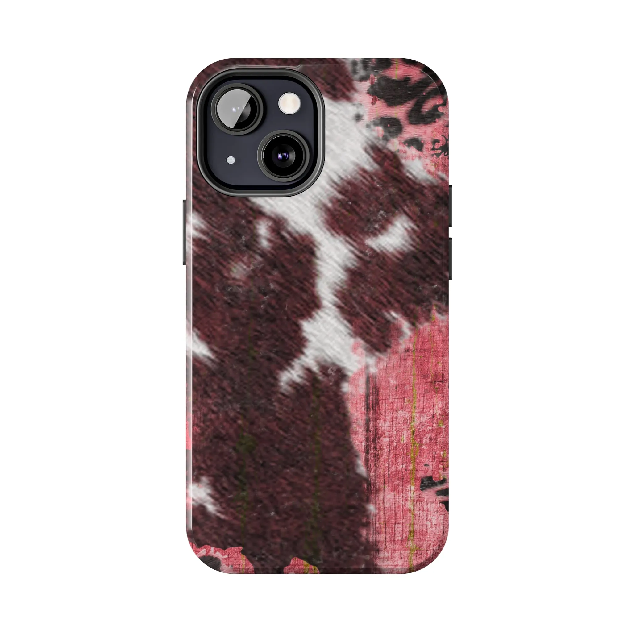 Western Cowhide Leopard Design Tough Phone Case compatible with a large variety of phone models, Gift, Phone Case