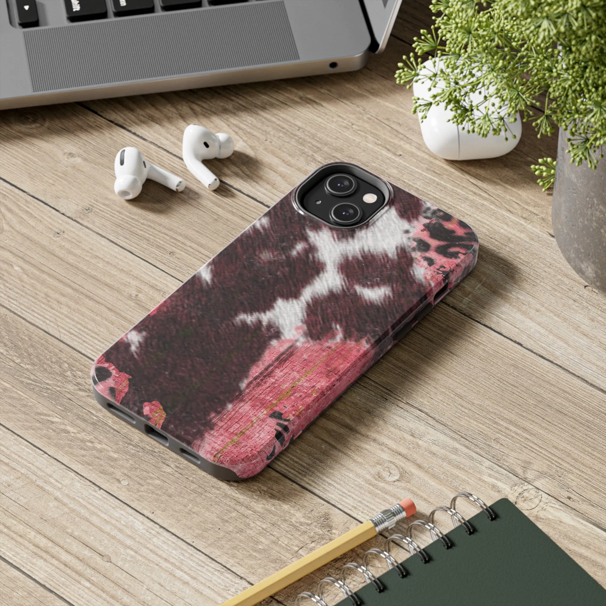 Western Cowhide Leopard Design Tough Phone Case compatible with a large variety of phone models, Gift, Phone Case