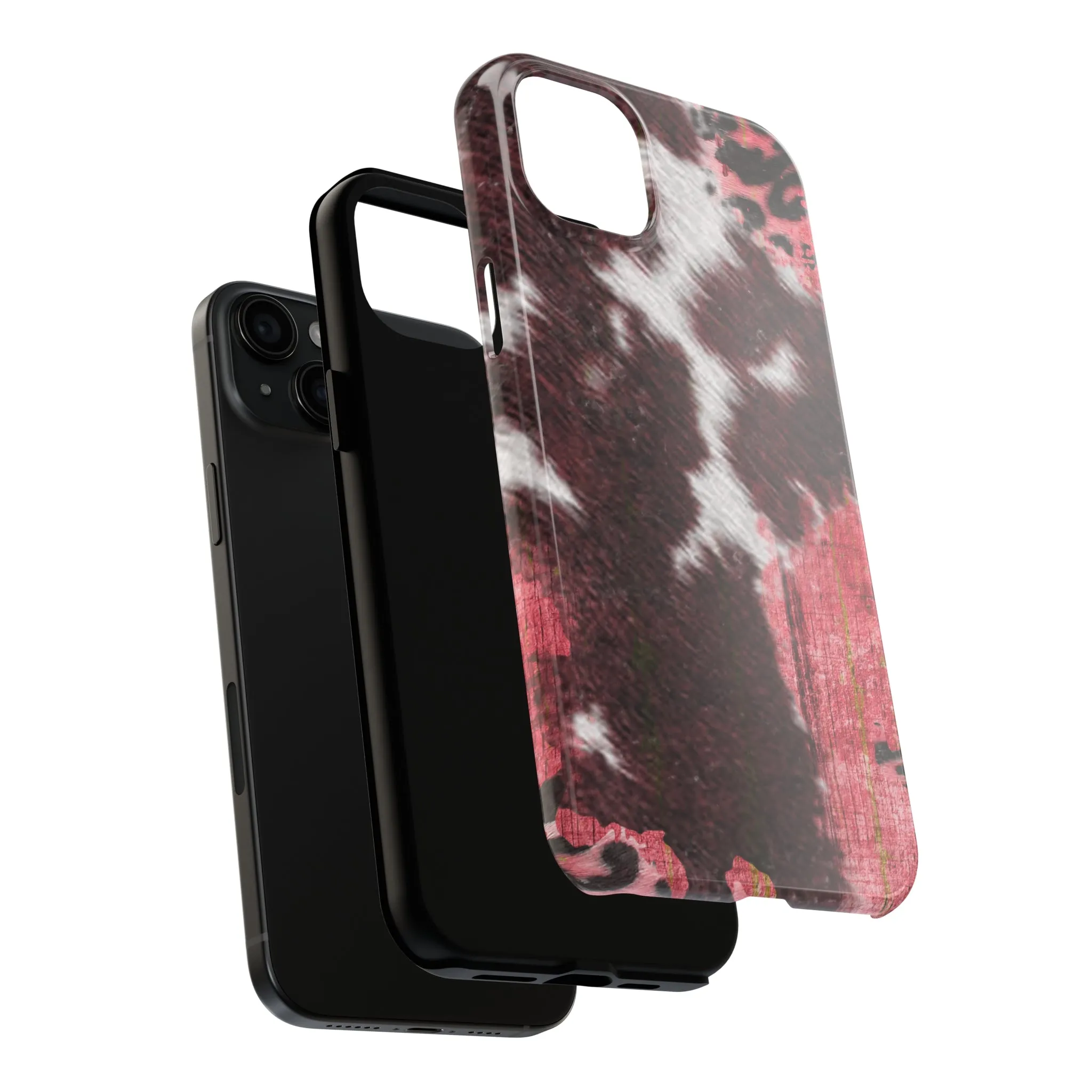 Western Cowhide Leopard Design Tough Phone Case compatible with a large variety of phone models, Gift, Phone Case