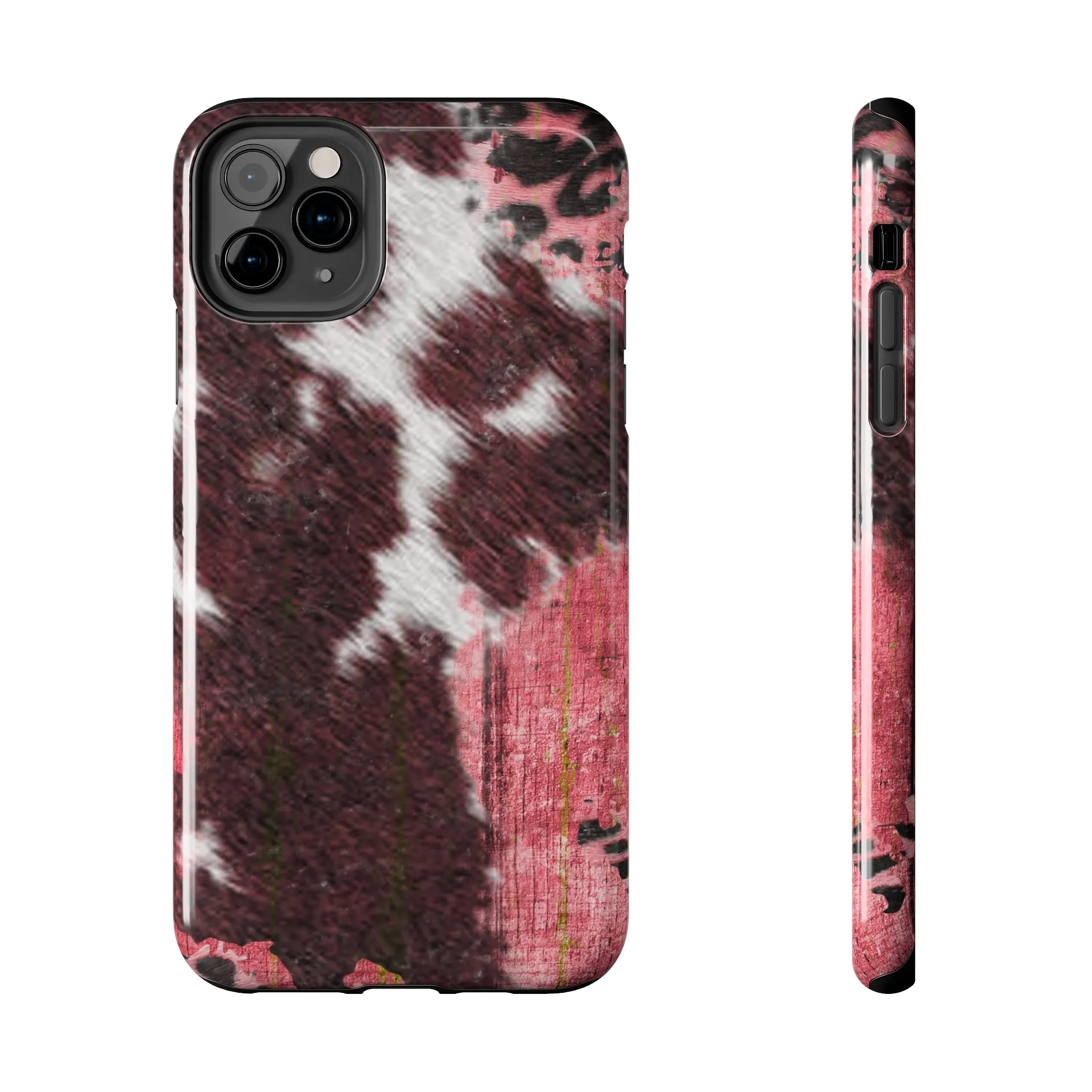 Western Cowhide Leopard Design Tough Phone Case compatible with a large variety of phone models, Gift, Phone Case