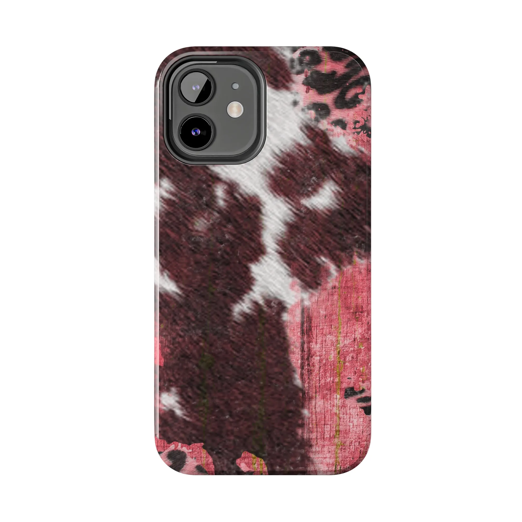 Western Cowhide Leopard Design Tough Phone Case compatible with a large variety of phone models, Gift, Phone Case