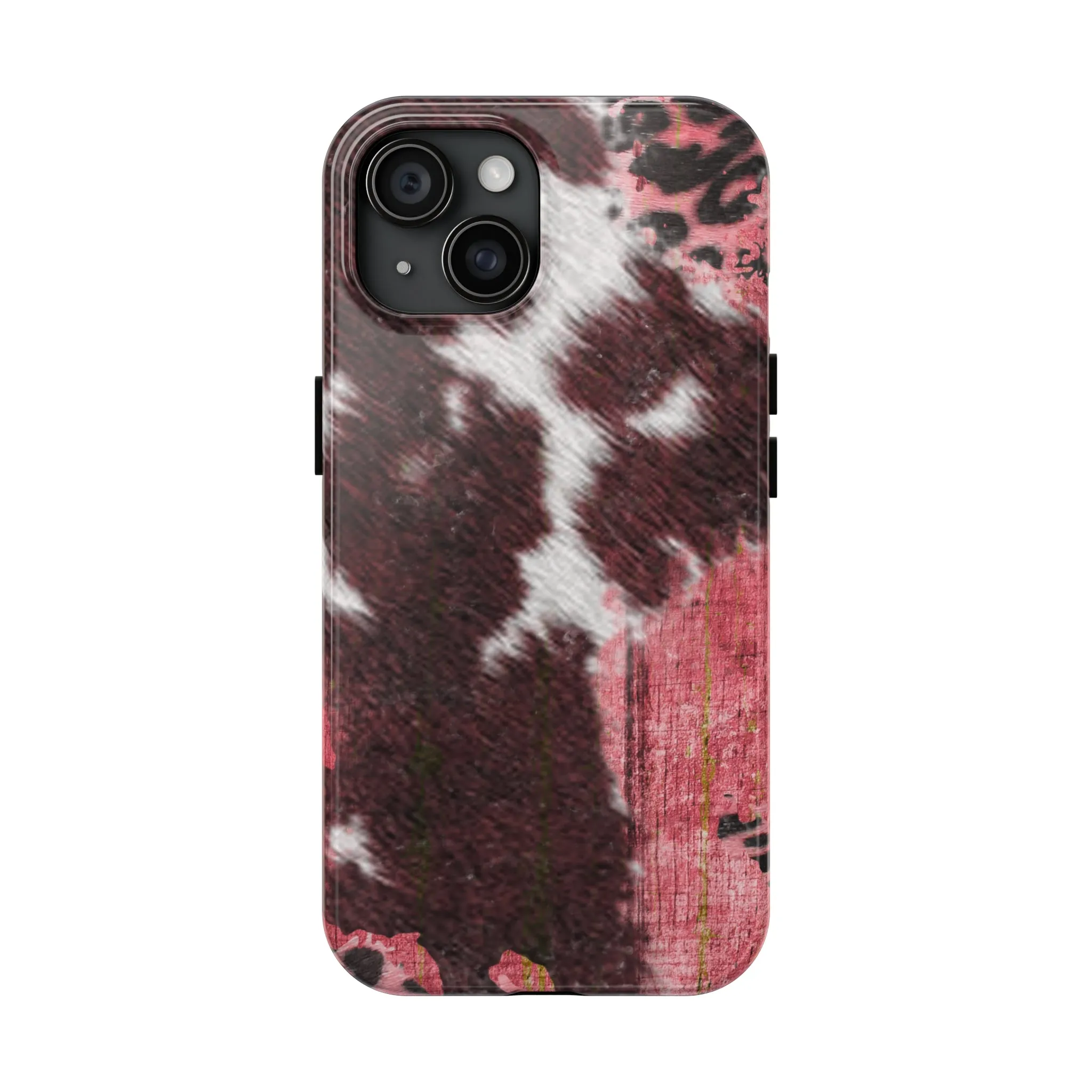 Western Cowhide Leopard Design Tough Phone Case compatible with a large variety of phone models, Gift, Phone Case