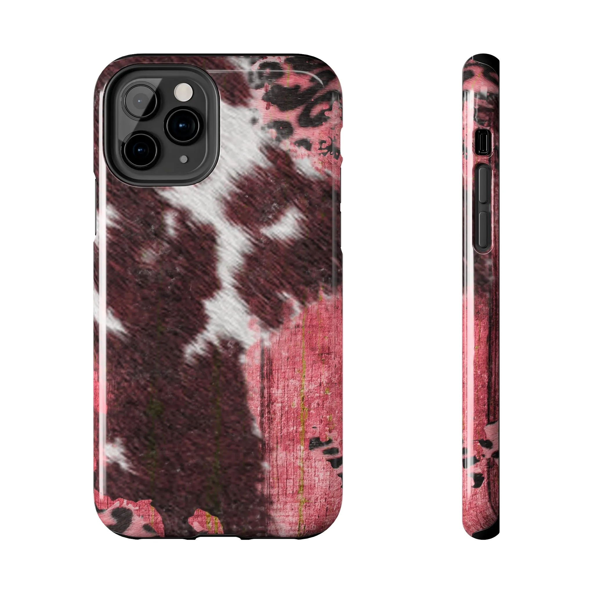 Western Cowhide Leopard Design Tough Phone Case compatible with a large variety of phone models, Gift, Phone Case