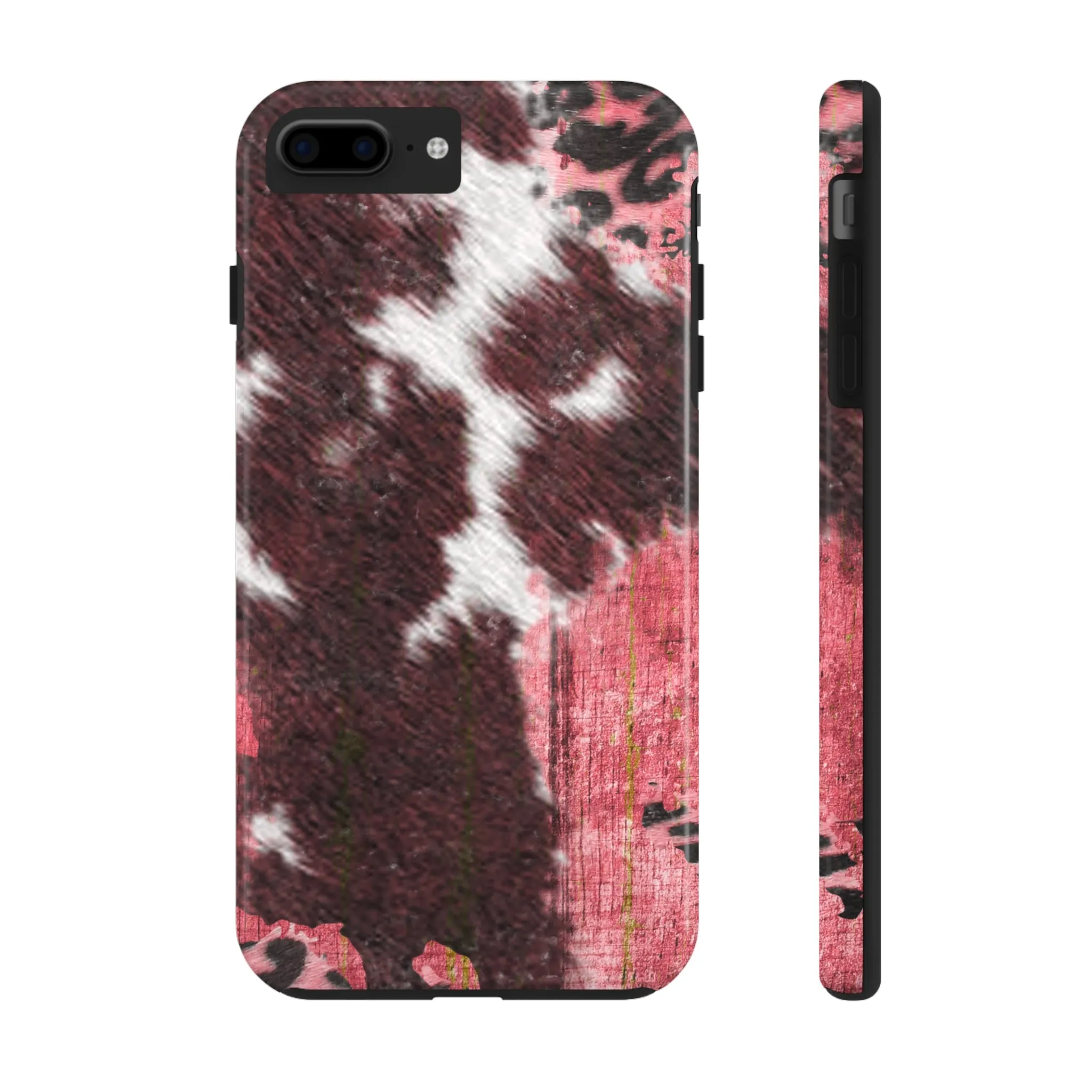 Western Cowhide Leopard Design Tough Phone Case compatible with a large variety of phone models, Gift, Phone Case