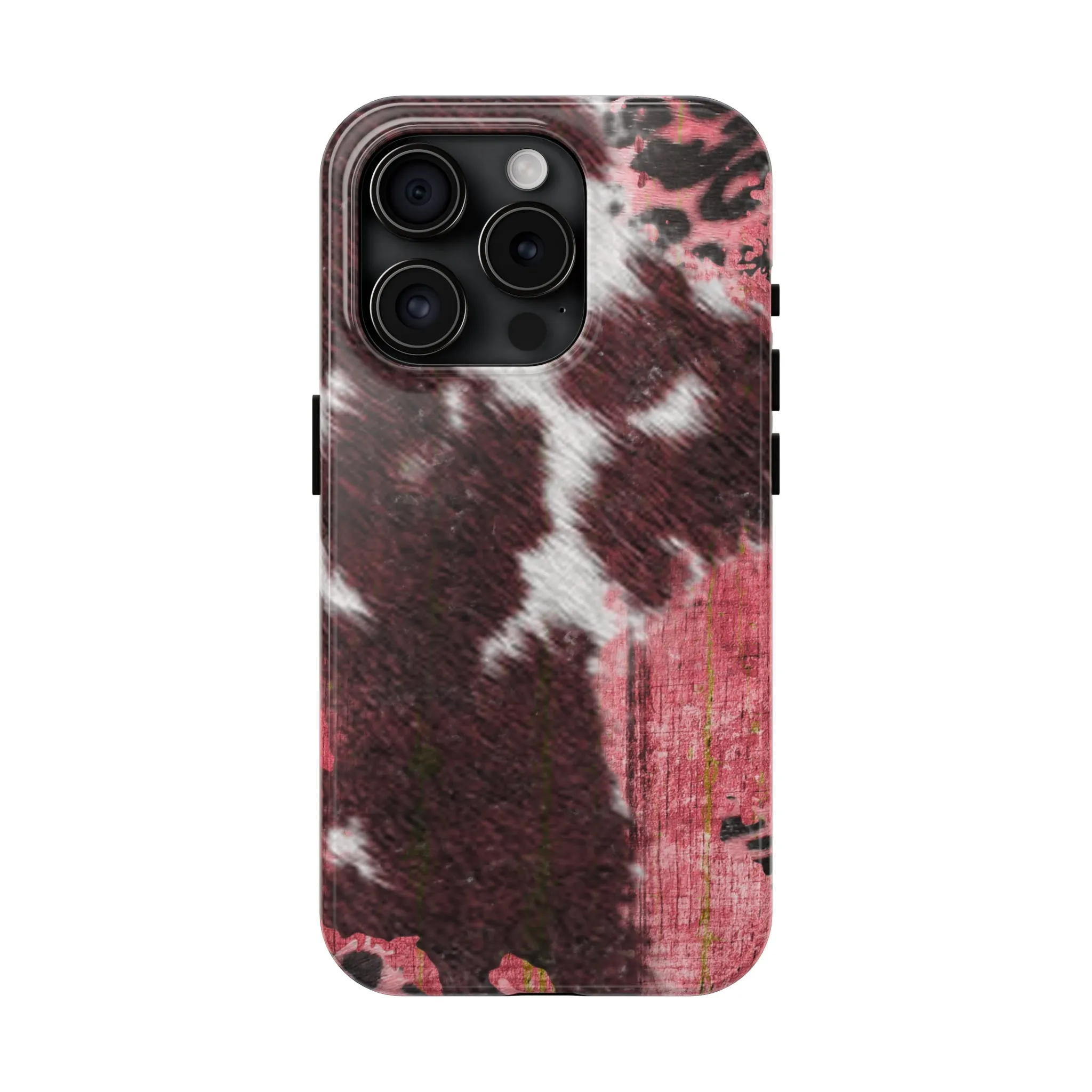 Western Cowhide Leopard Design Tough Phone Case compatible with a large variety of phone models, Gift, Phone Case