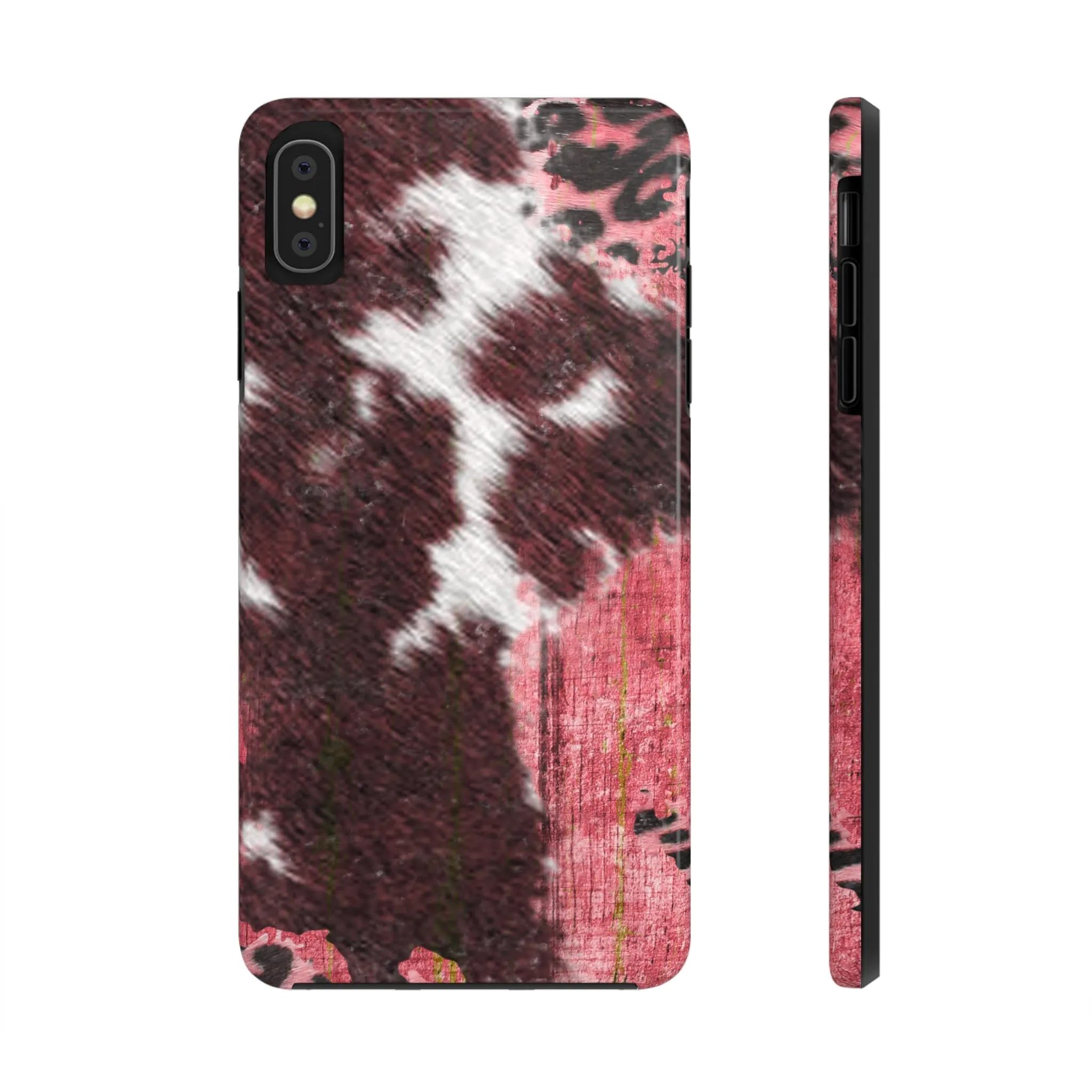 Western Cowhide Leopard Design Tough Phone Case compatible with a large variety of phone models, Gift, Phone Case