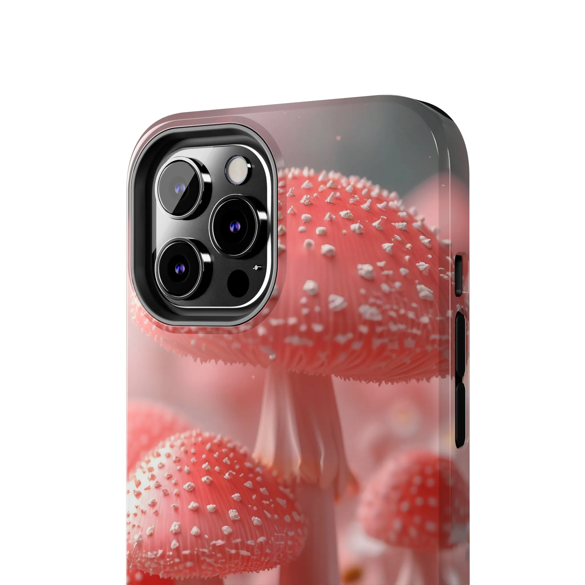 Whimsical Pink Mushrooms and Daisies Design Tough Phone Case compatible with a large variety of iPhone models, Gift, Phone Case