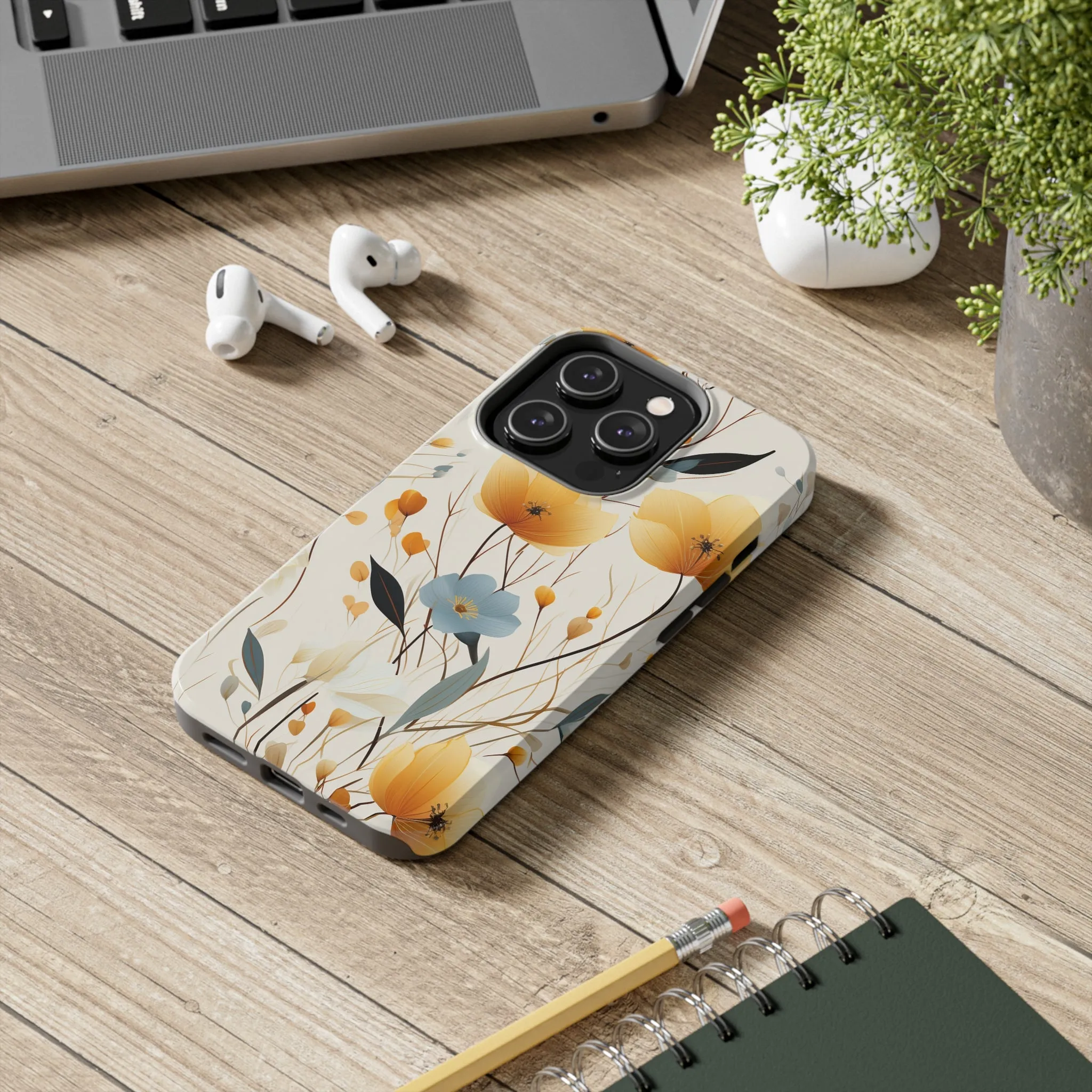 Wildflowers Muted Tones Digital print Design Tough Phone Case compatible with a large variety of iPhone models, Gift, Phone Case