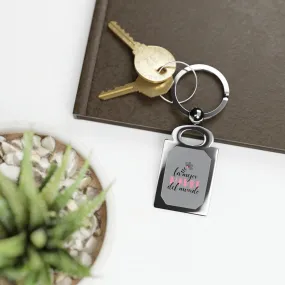 World's Best Mom Rectangle Photo Keyring