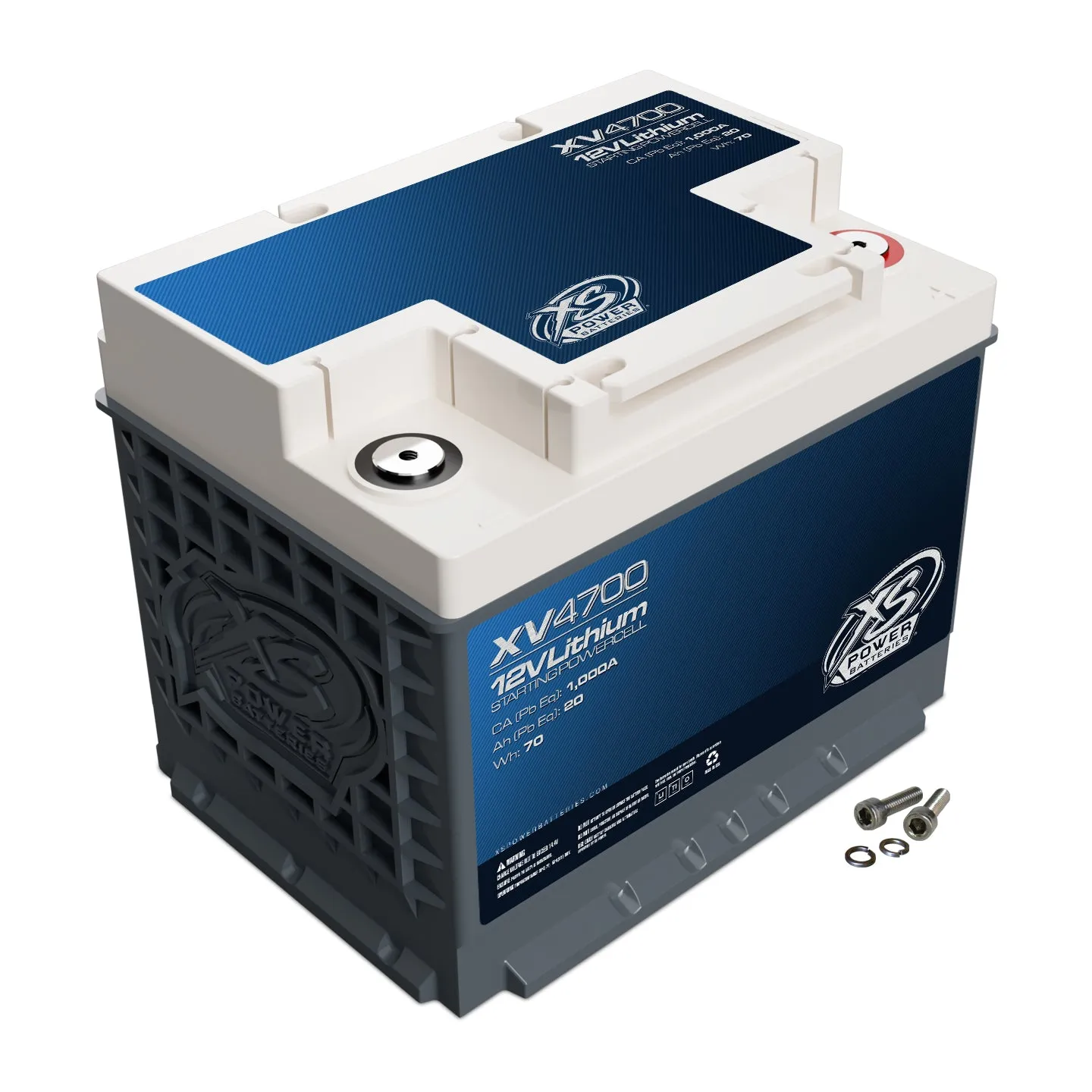 XS Power Titan8 XV Battery - Lithium Titanate - 12V - 1000 Cranking amp - Threaded Terminals - 9.49" L x 7.48" H x 6.93" W